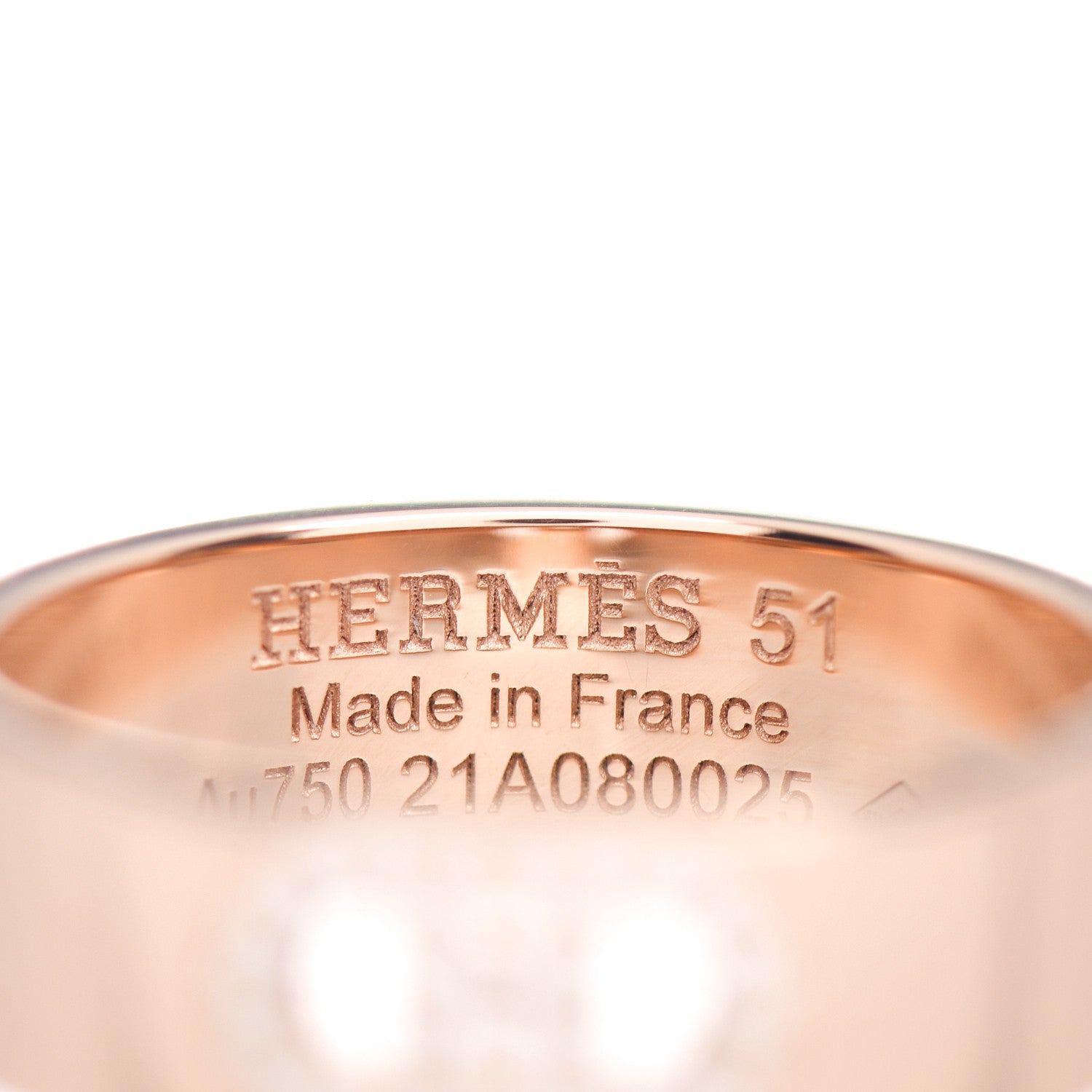 Hermes 18K Rose Gold Diamond PM H D'Ancre Ring 51 5.75 5 of 5