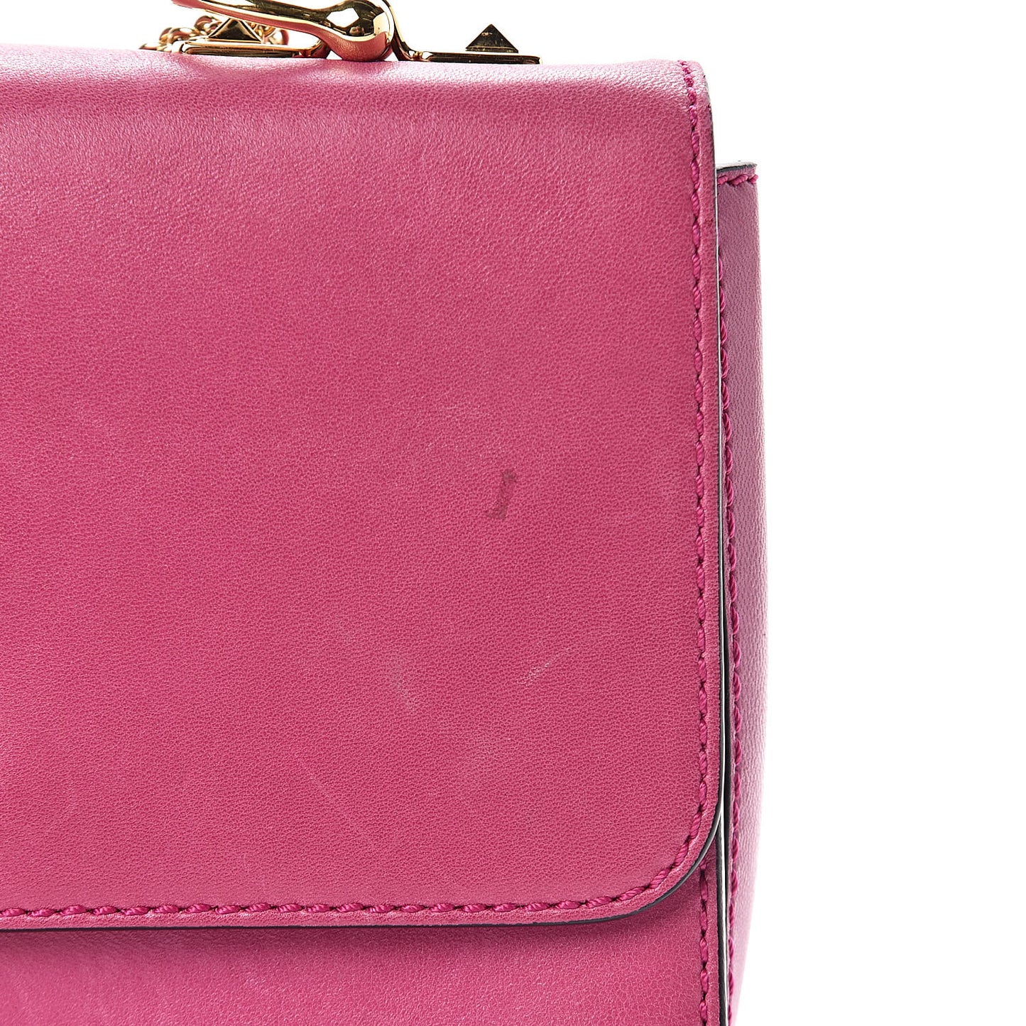 Shiny Nappa L'Amour Rockstud Shoulder Bag Fuxia