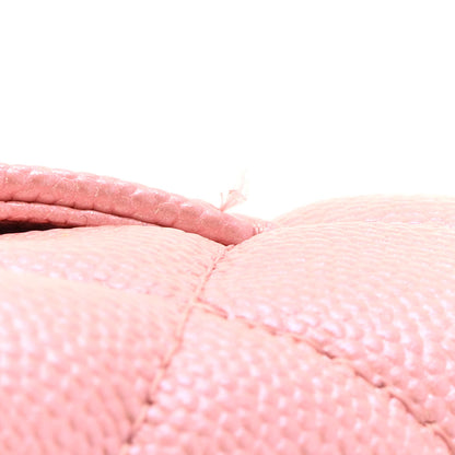 Chanel Iridescent Caviar Quilted Wallet on Chain WOC Rose Pink 13 of 14