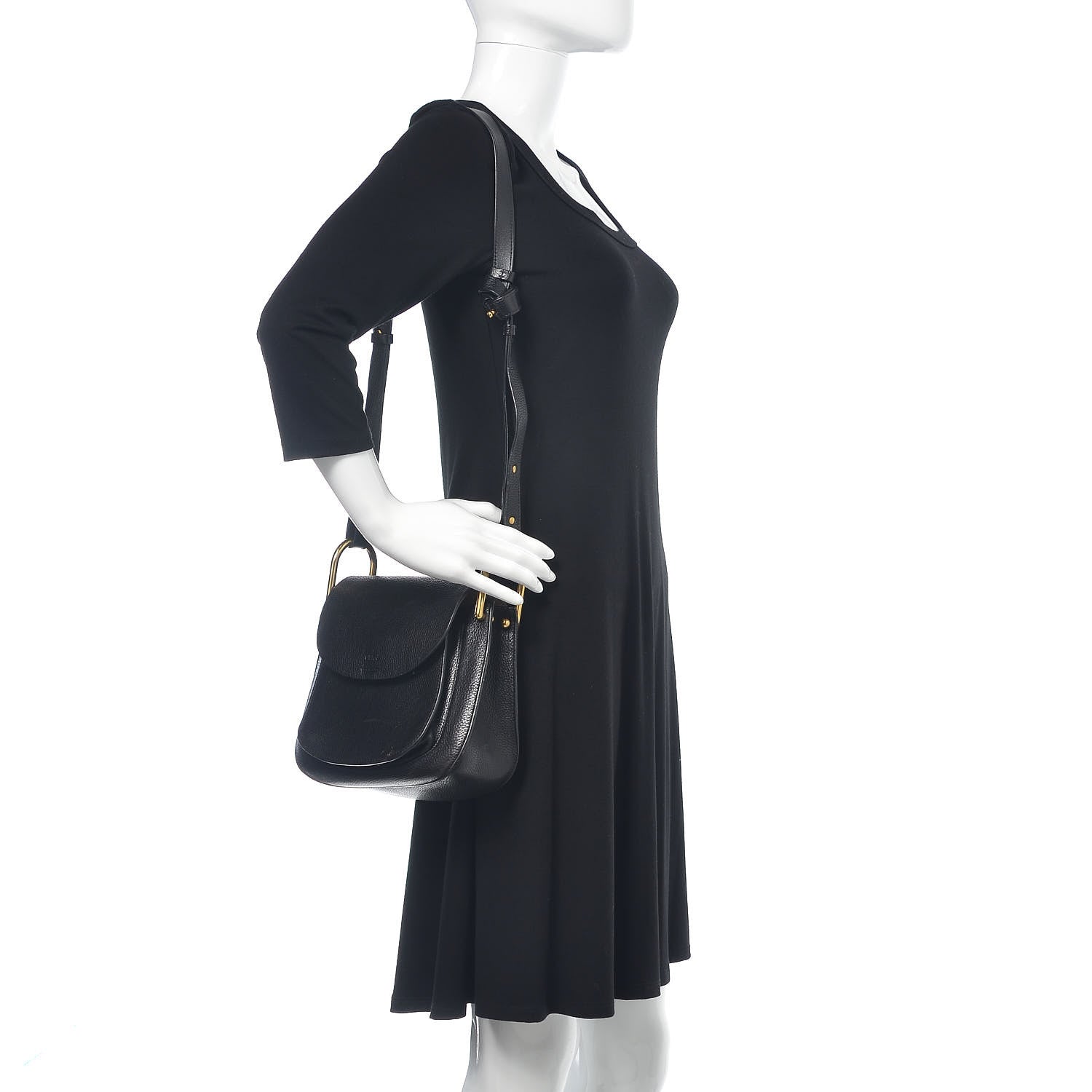 Chloe Grained Calfskin Small Hudson Tassel Shoulder Bag Black 2 of 19