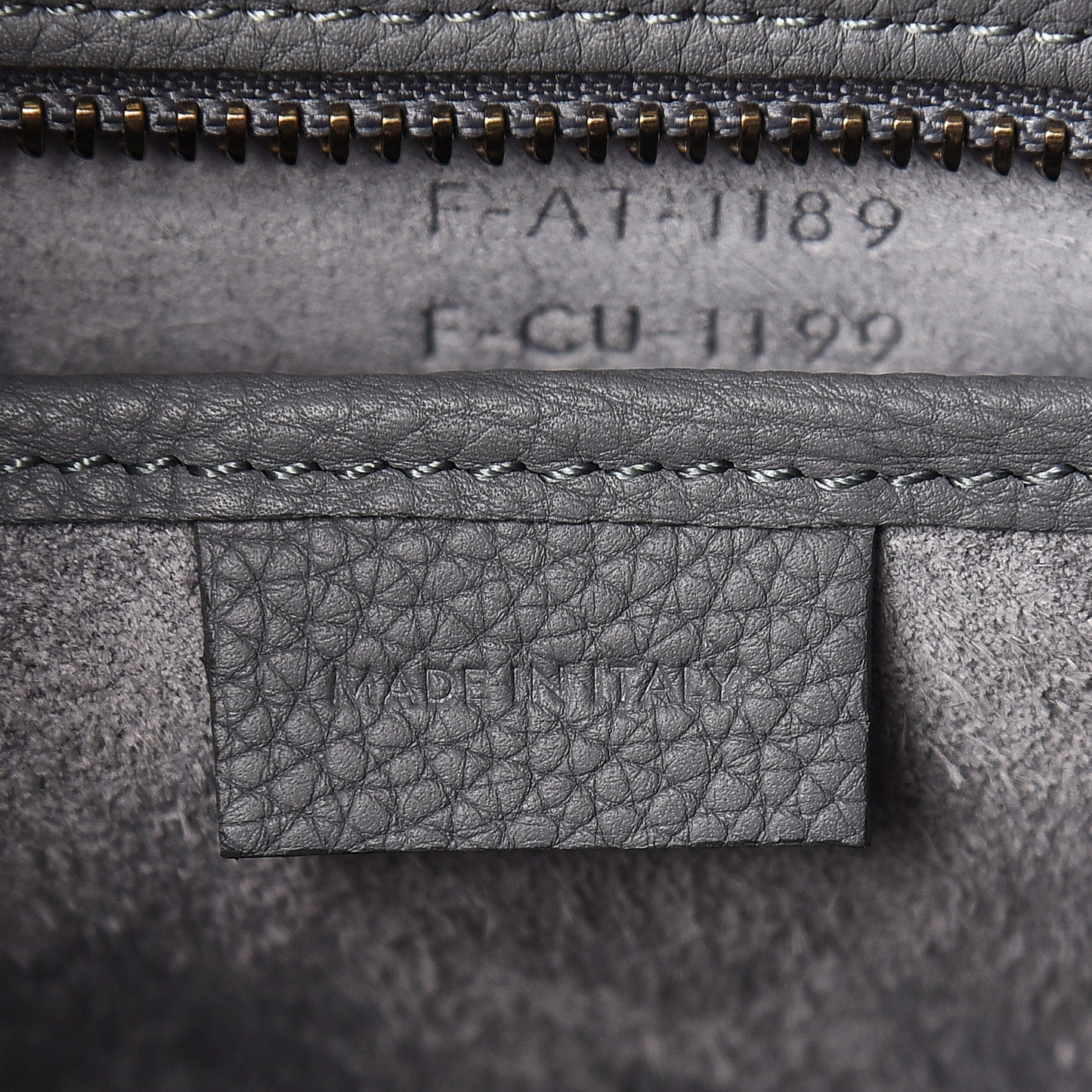 Baby Drummed Calfskin Nano Luggage Kohl