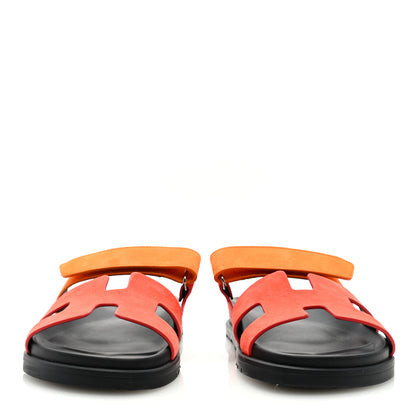 Hermes Suede Goatskin Womens Chypre Sandals 38 Rouge Ecarlate 3 of 7