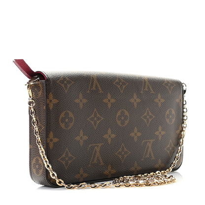 Louis Vuitton Monogram Pochette Felicie Chain Wallet Fuchsia 3 of 8