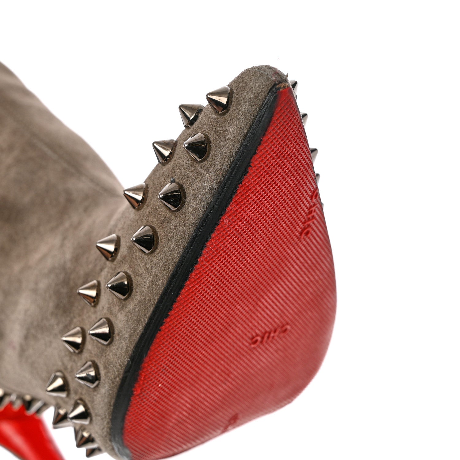 Christian Louboutin Veau Velours Willetta 100 Ankle Boots 36.5 Cendre Gun 10 of 10