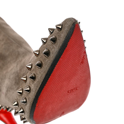 Christian Louboutin Veau Velours Willetta 100 Ankle Boots 36.5 Cendre Gun 10 of 10