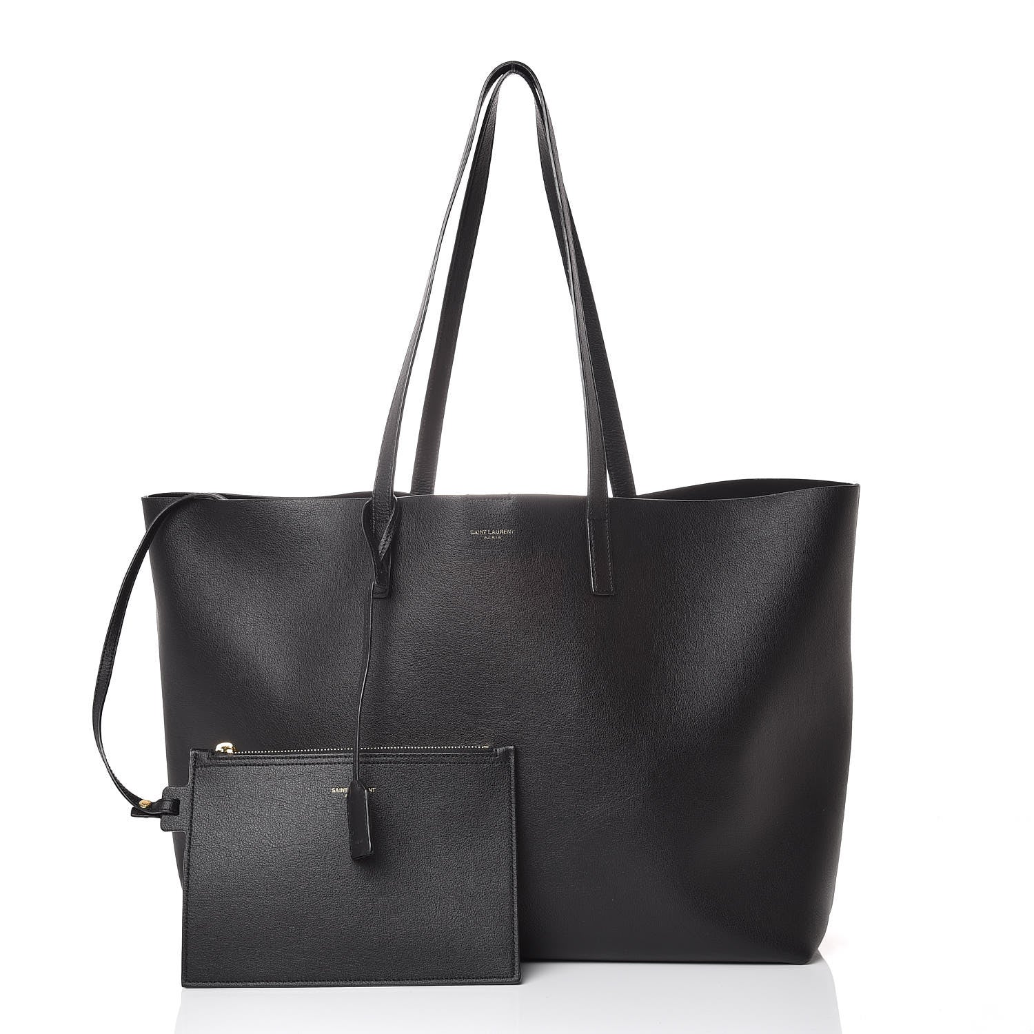Saint Laurent Calfskin Large Shopping Tote Black 3 of 12