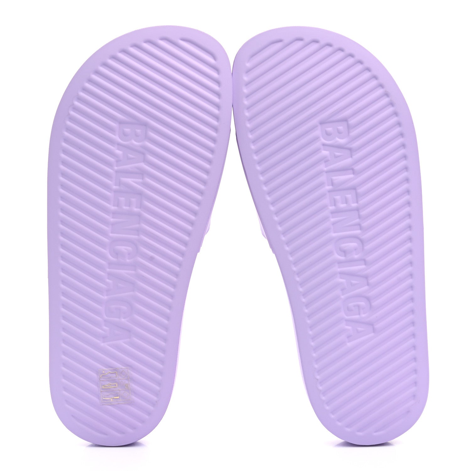 Balenciaga Rubber BB Womens Pool Slide Sandals 37 Lilac 5 of 9