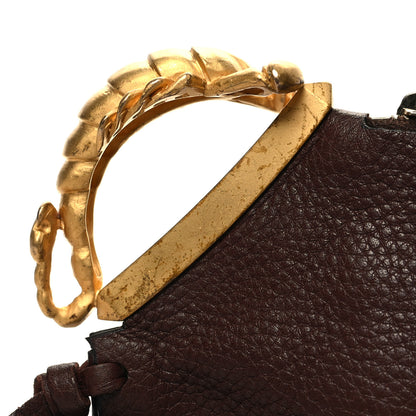 Valentino Garavani Calfskin C-Rockee Sagittarius Fringe Clutch Brown 10 of 11