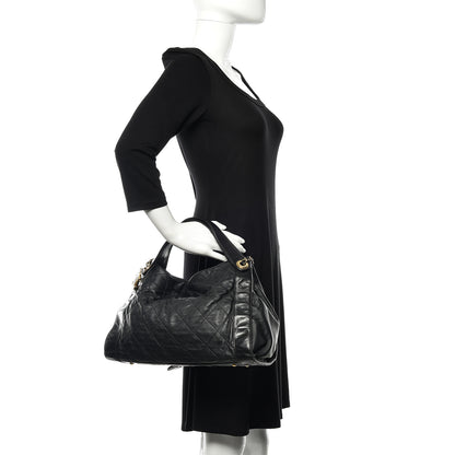 Chanel Calfskin Quilted Small In The Mix Shopping Tote Black 3 of 11
