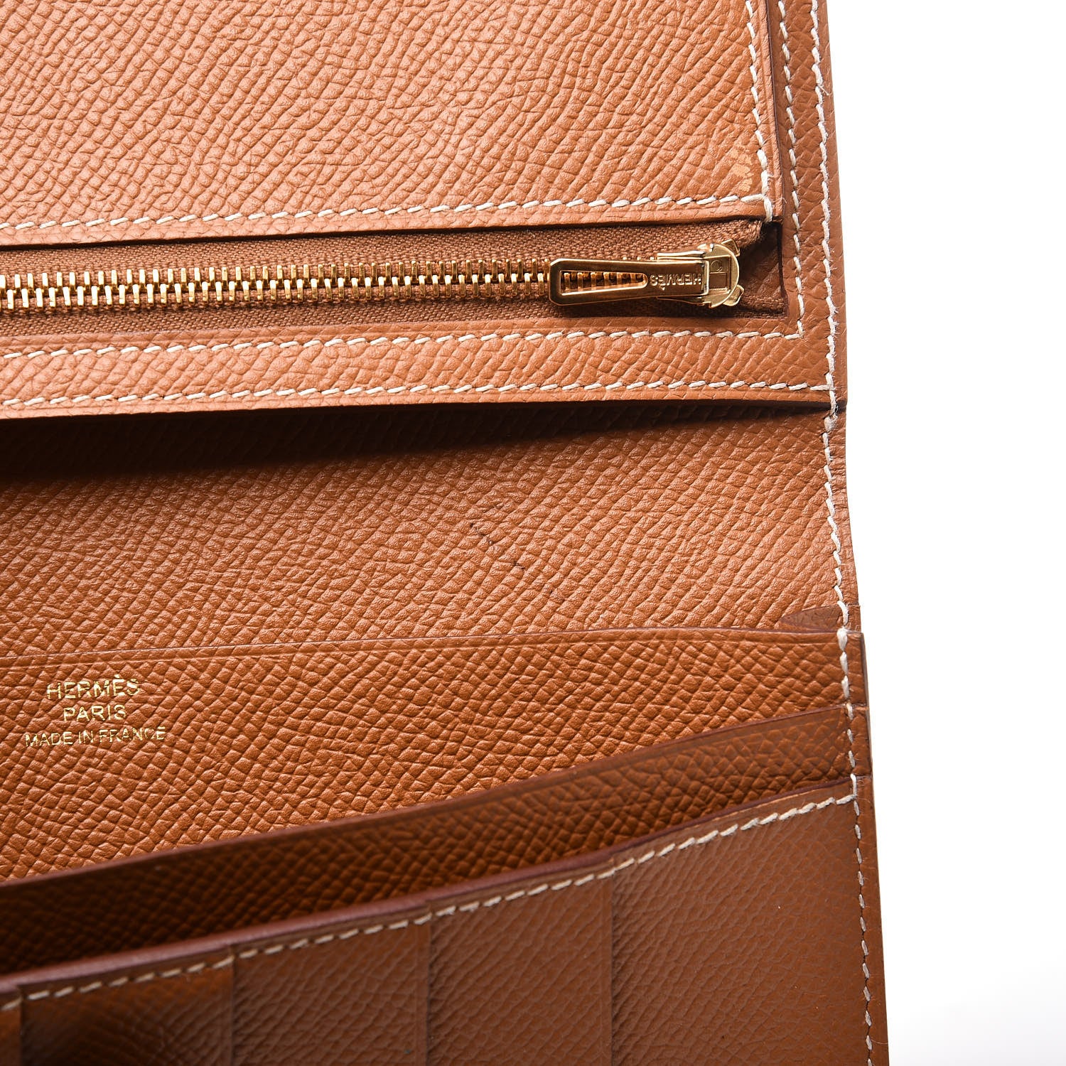 Hermes Epsom Bearn Gusset Wallet Gold 8 of 9