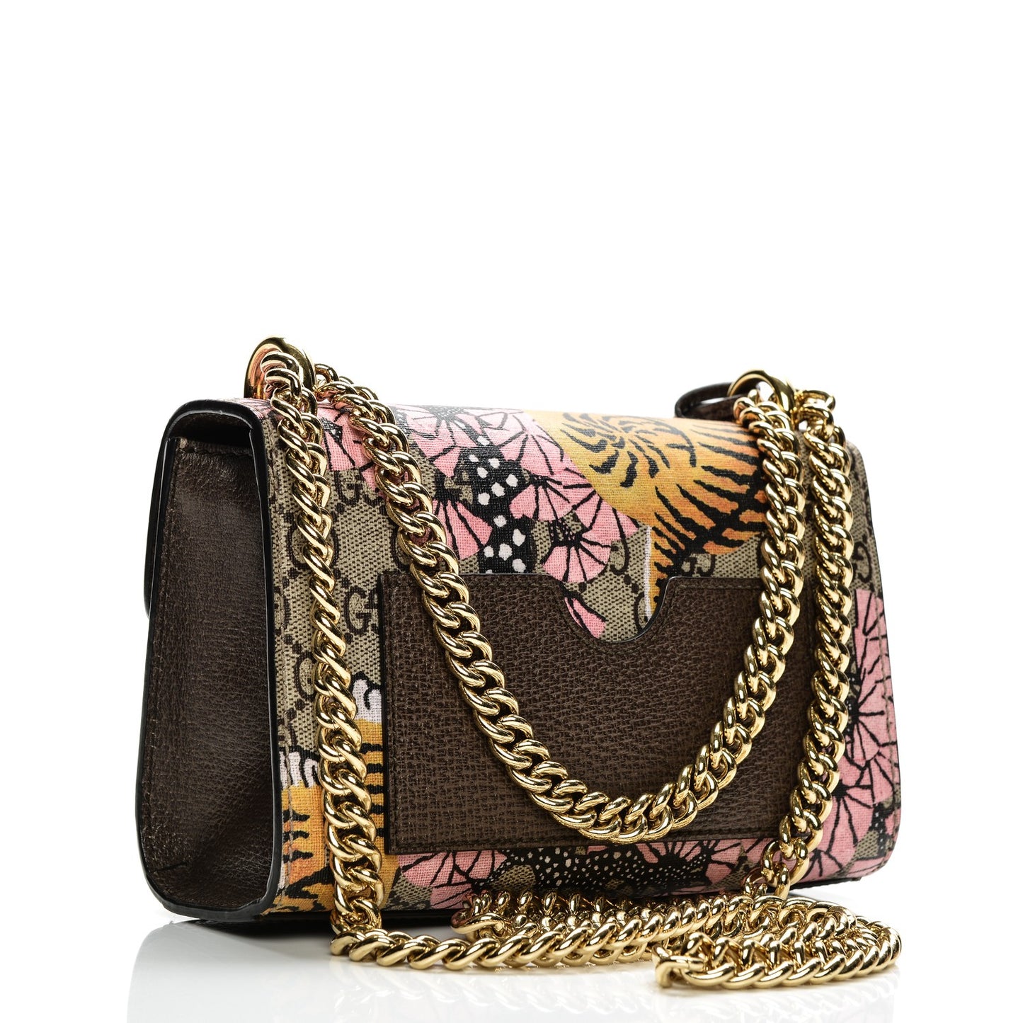 GG Supreme Monogram Bengal Small Padlock Shoulder Bag Beige Pink
