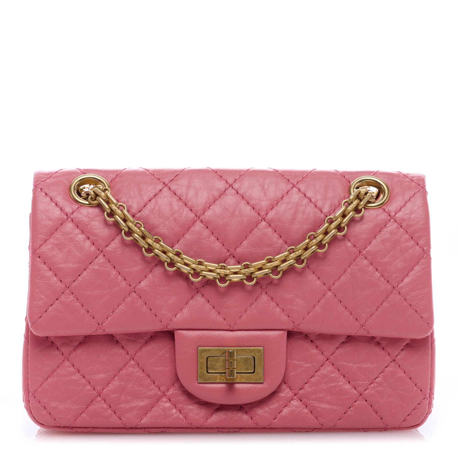 Chanel Aged Calfskin Quilted 2.55 Reissue Mini Flap Pink 1 of 9