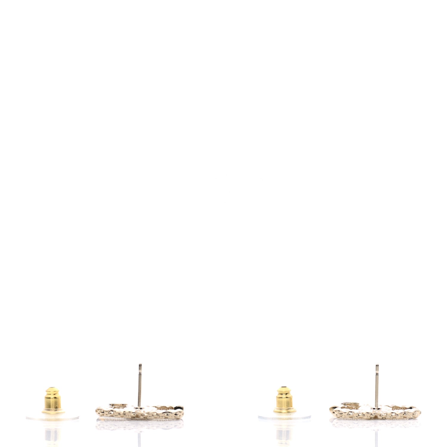 Chanel Crystal CC Earrings Gold 4 of 5