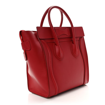 Celine Smooth Calfskin Micro Luggage Red 3 of 8