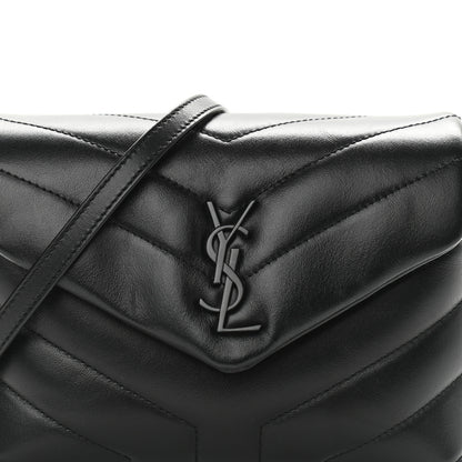 Saint Laurent Calfskin Y Quilted Monogram Toy Loulou Crossbody Bag Black 8 of 10