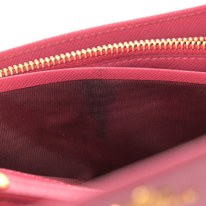 Prada Saffiano Metal Oro Chain Wallet Ibisco 12 of 20