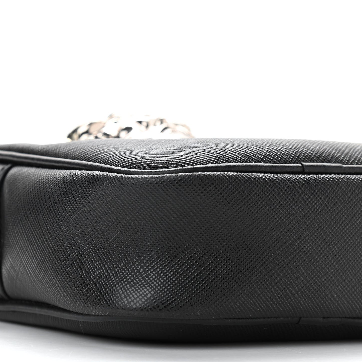 Saffiano Small Medusa Messenger Bag Black