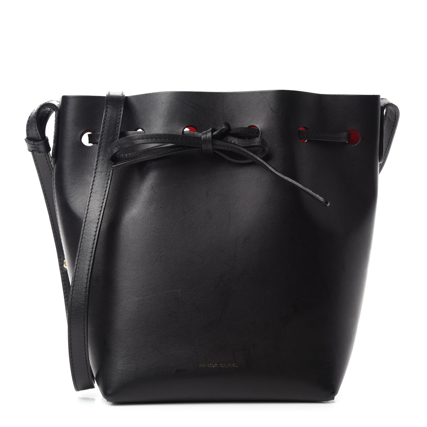 Mansur Gavriel Calfskin Mini Bucket Bag Black Flamma 1 of 10