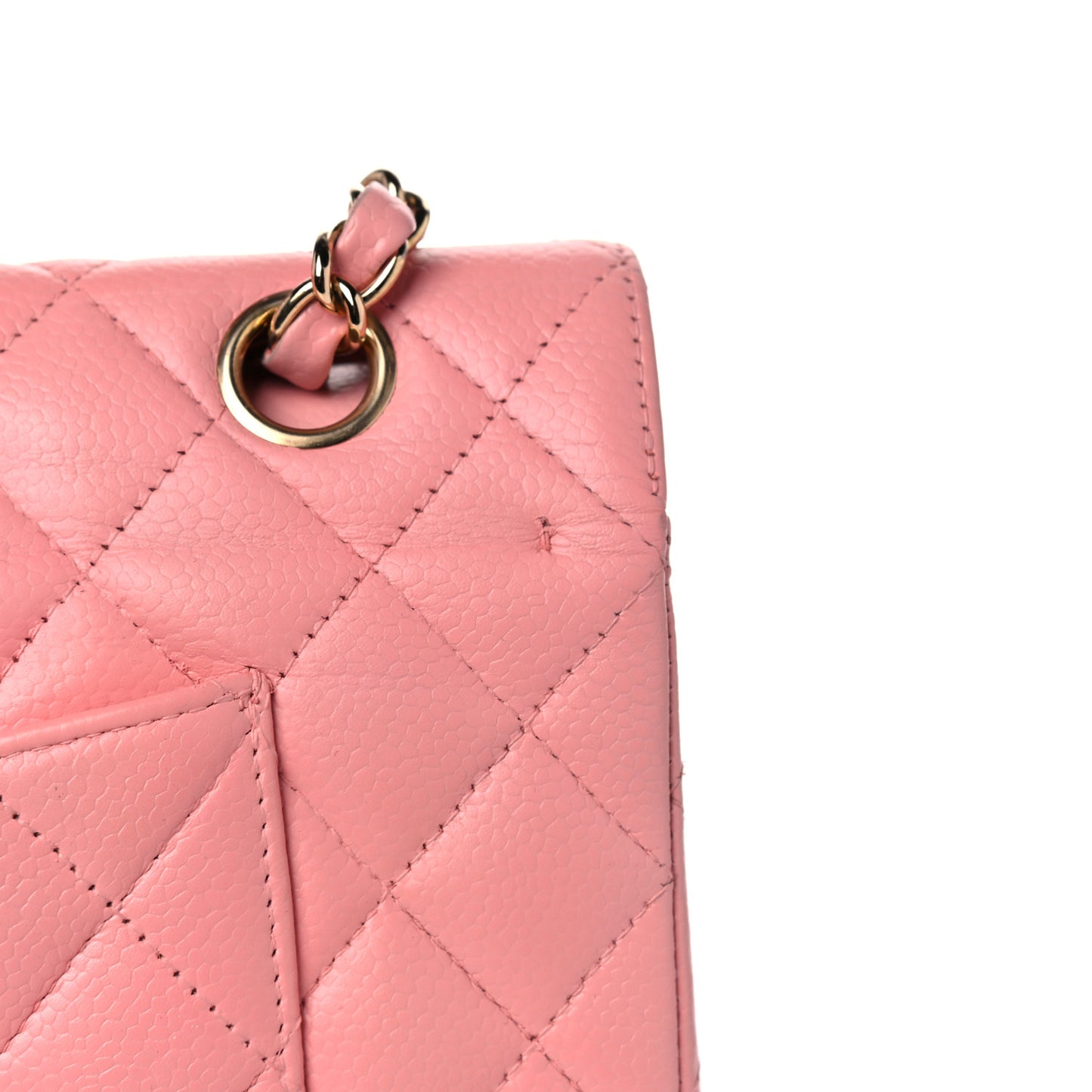 Caviar Quilted Medium Double Flap Pink