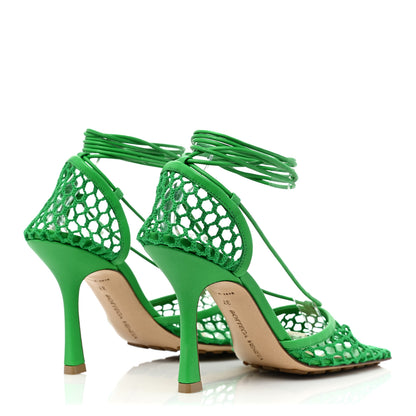 Bottega Veneta Mesh Nappa Stretch Ankle Tie 90mm Sandals 37 Grass 4 of 8