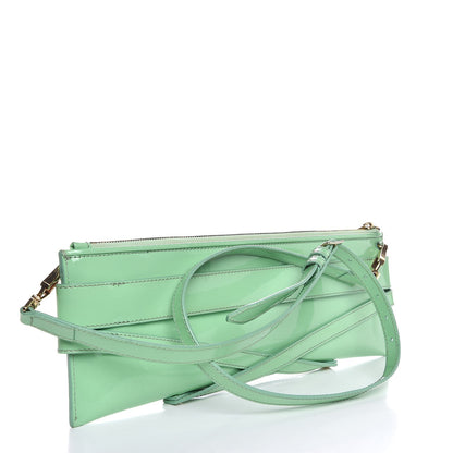 Burberry Patent Bridle Calfskin Parmoor Clutch Bag Green 3 of 8