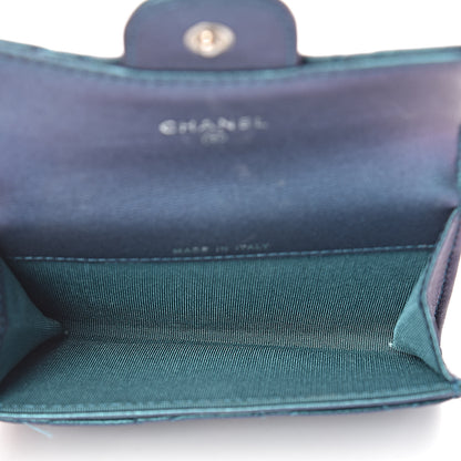 Chanel Iridescent Lambskin Quilted Flap Card Holder Turquoise 5 of 10