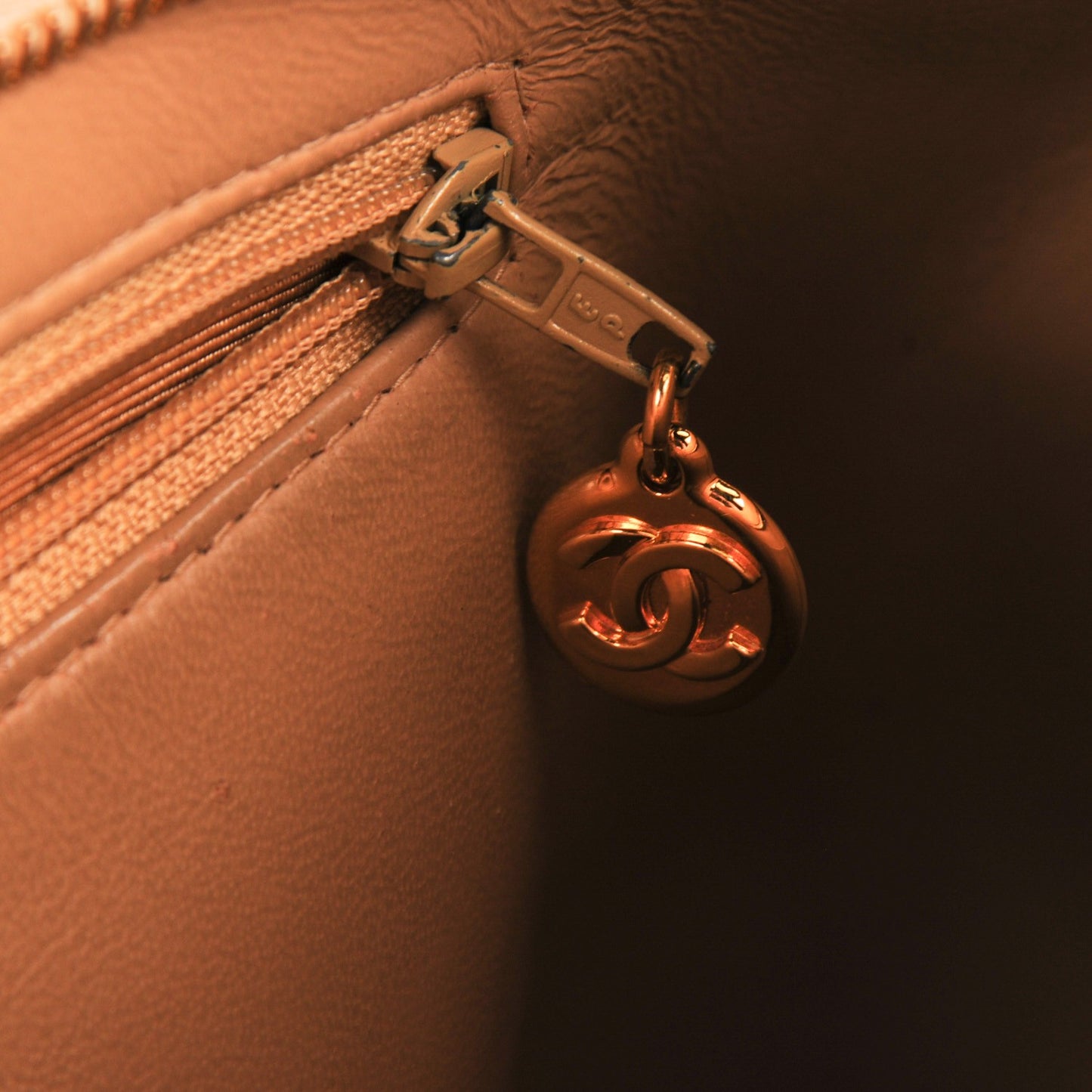 Caviar Quilted Medallion Tote Beige
