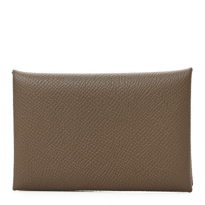 Hermes Epsom Calvi Card Case Etoupe 1 of 6