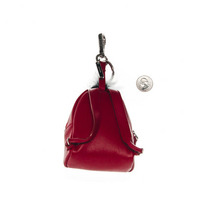 Fendi Vitello Dolce Elaphe Crystal Nutria Fox Fur Monster Eyes Mini Backpack Charm Ribes Natural Multicolor 2 of 6