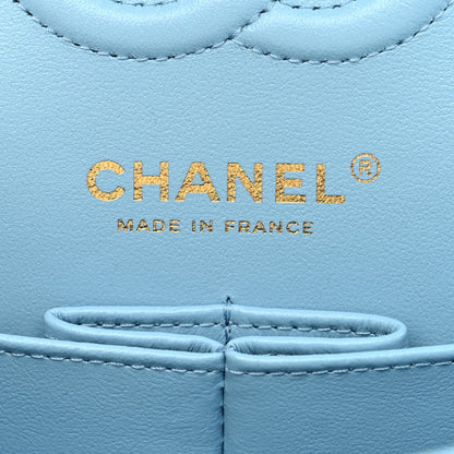 Chanel Caviar Quilted Small Double Flap Light Blue 6 of 11