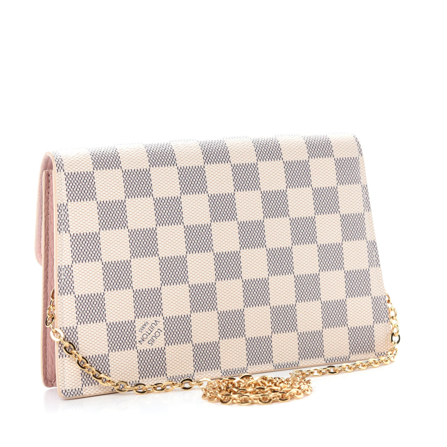 Louis Vuitton Damier Azur Croisette Chain Wallet Rose Ballerine 3 of 10