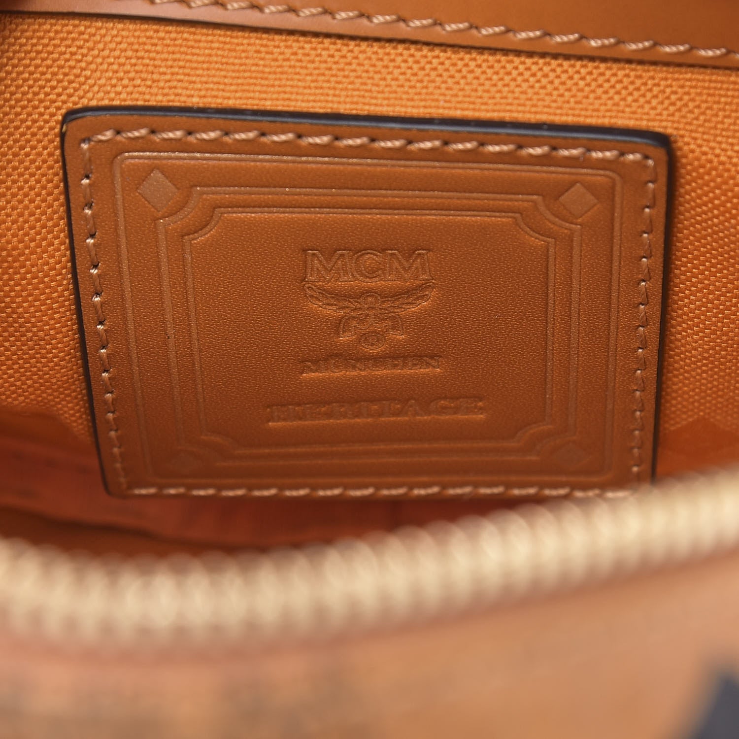 MCM Visetos Medium Heritage Tambourine Cognac 6 of 9
