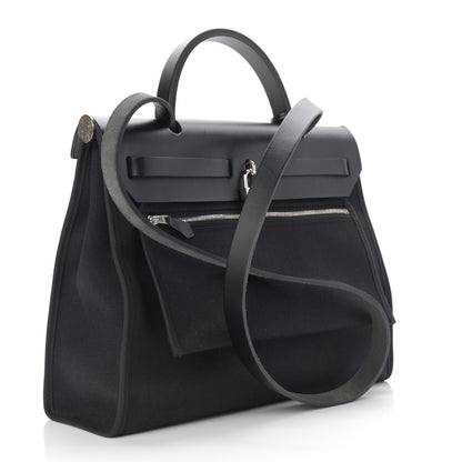 Hermes Military Toile Vache Hunter Herbag Zip PM 31 Black 4 of 12