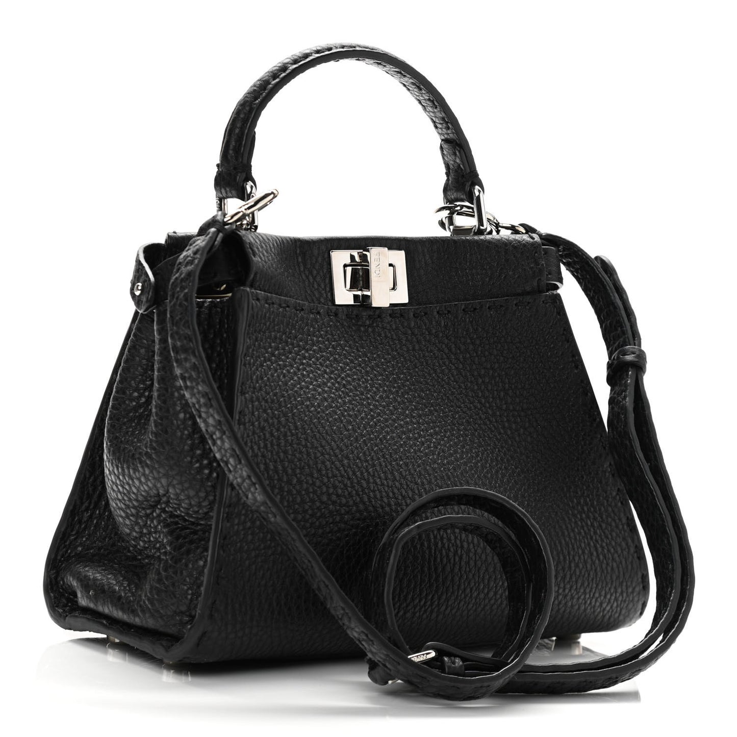 Cuoio Romano Selleria Bi-Color Mini Peekaboo Iconic Satchel Black Mou