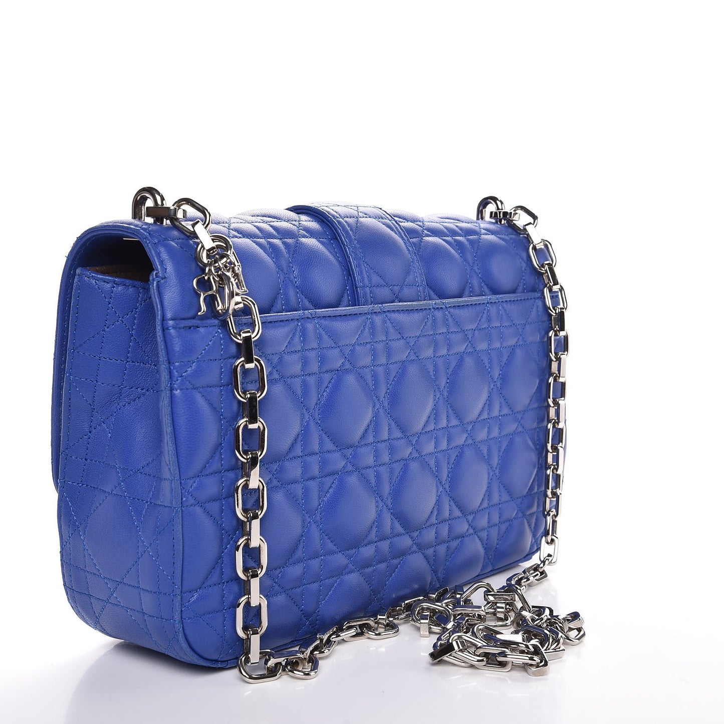 Lambskin Cannage Medium Miss Dior Flap Blue