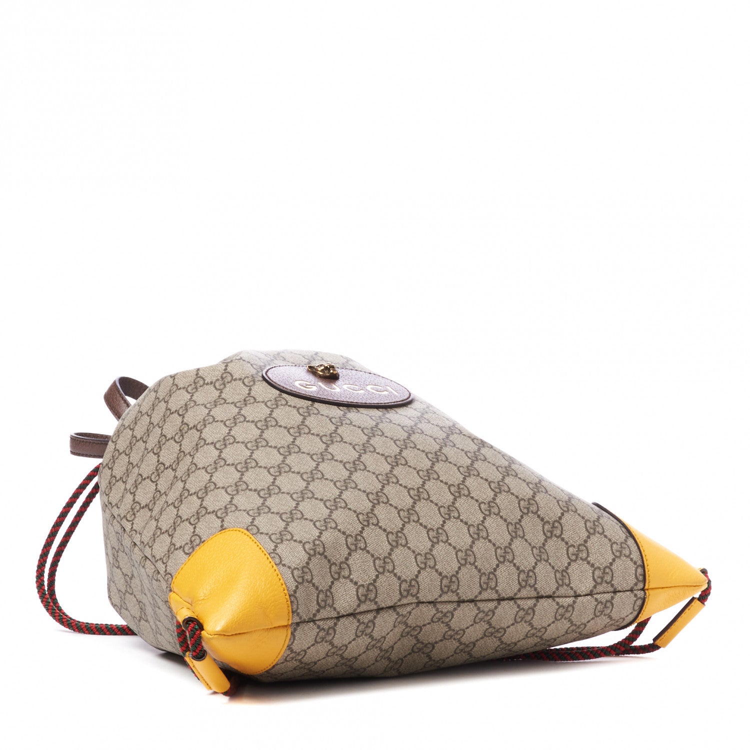 Gucci GG Supreme Monogram Neo Vintage Drawstring Backpack Beige New Acero Crop 3 of 9