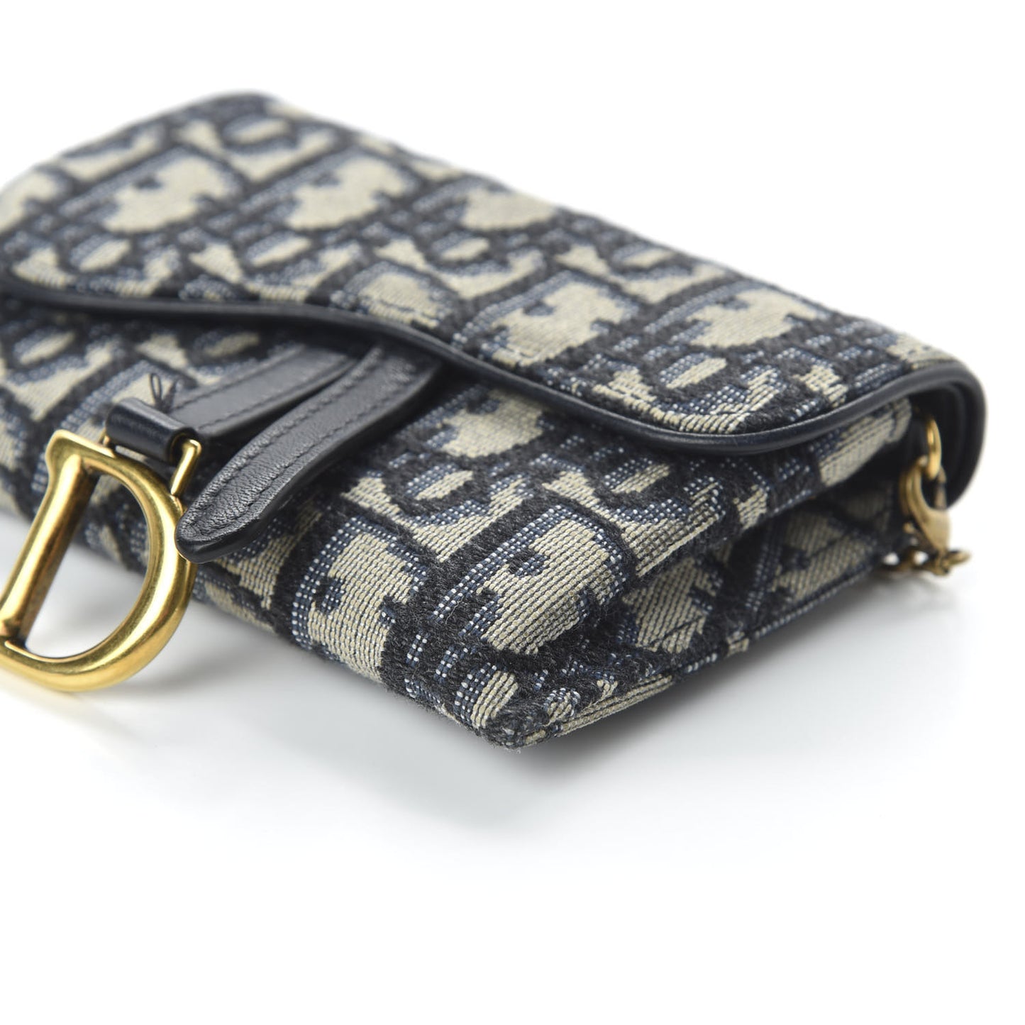 Oblique Nano Saddle Chain Pouch Blue