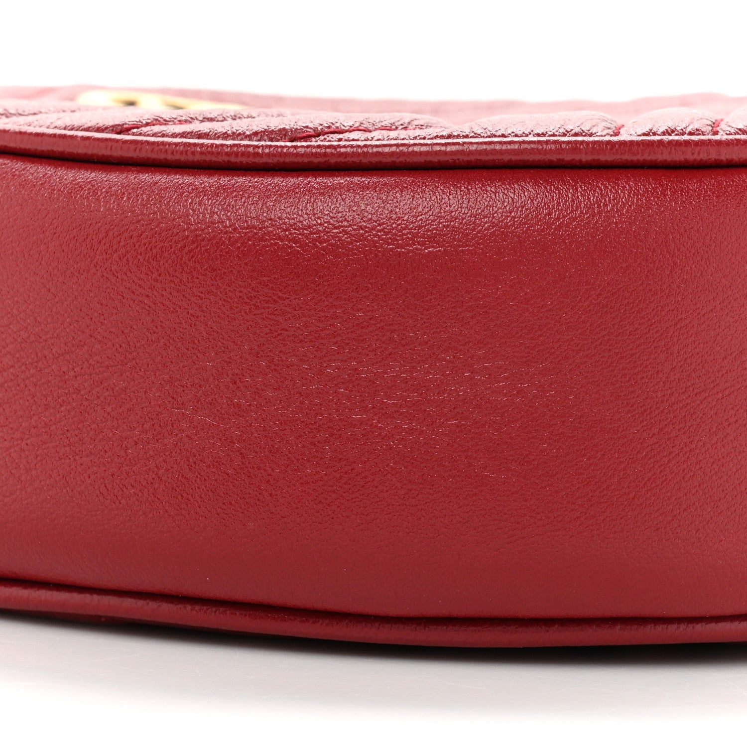 Gucci Glazed Calfskin Matelasse Heart Mini GG Marmont Round Shoulder Bag Romantic Cerise 9 of 11