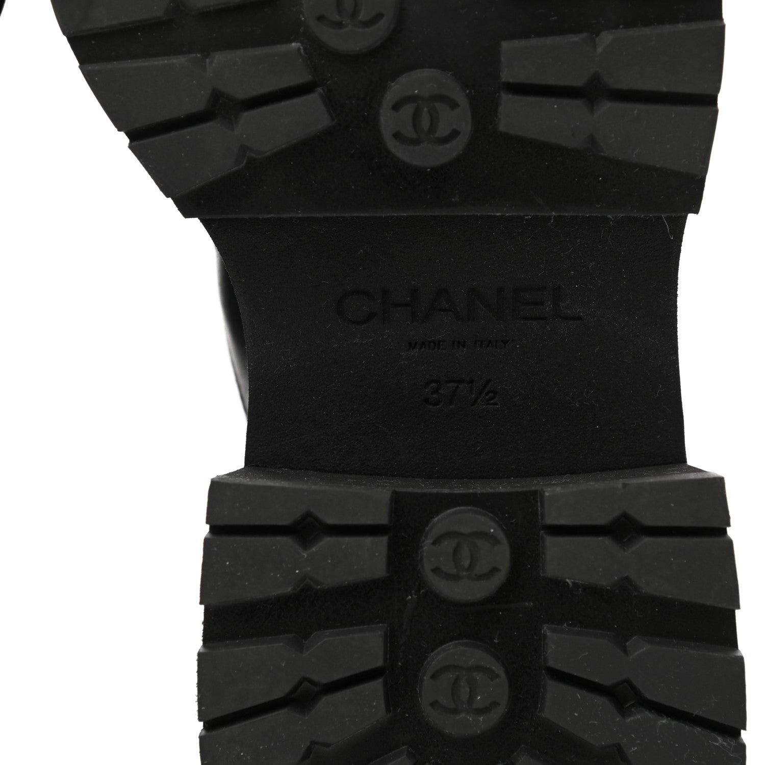 Chanel Calfskin Patent Cap Toe Ankle Boots 37.5 Black 6 of 9