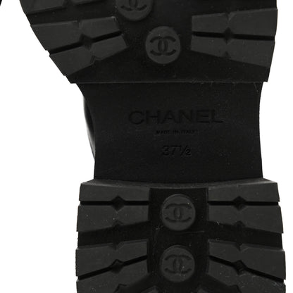 Chanel Calfskin Patent Cap Toe Ankle Boots 37.5 Black 6 of 9