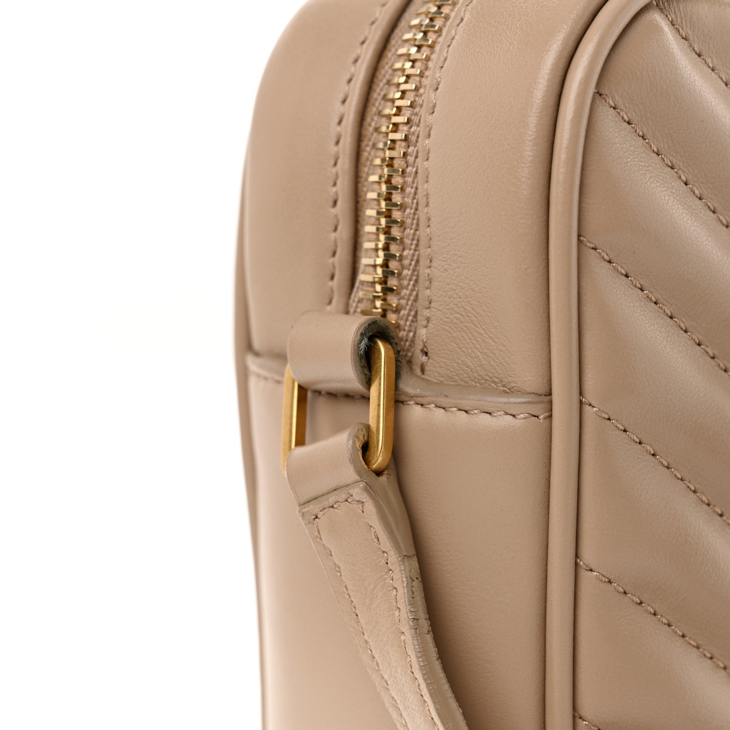 Saint Laurent Calfskin Matelasse Monogram Lou Camera Bag Dark Beige 12 of 12