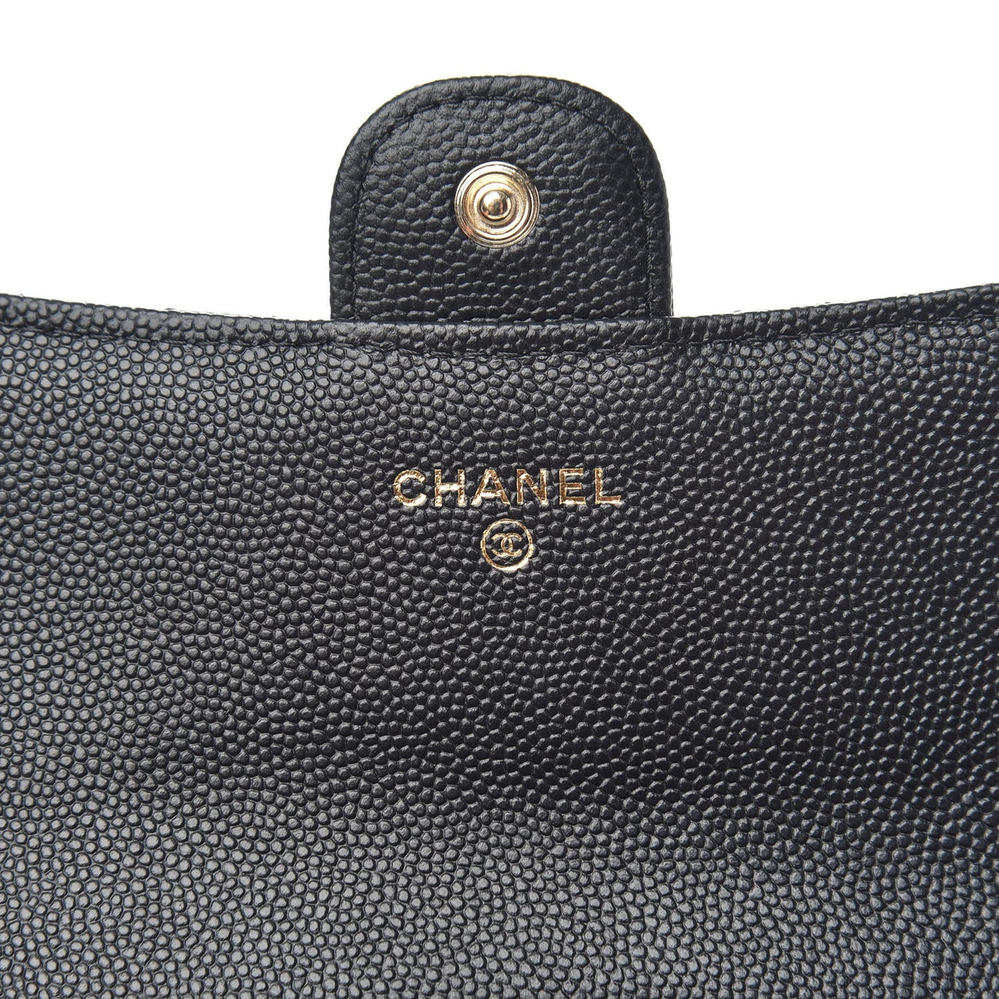 Caviar Quilted Medium Flap Wallet Black