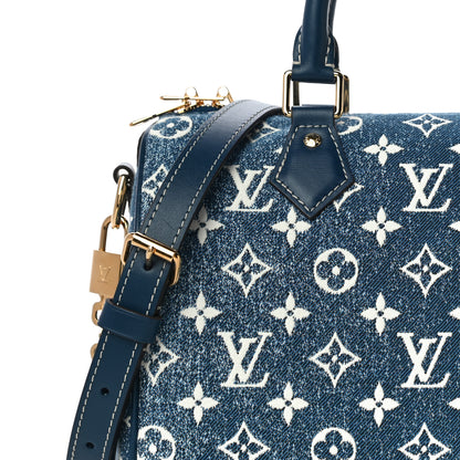 Louis Vuitton Monogram Jacquard Denim Speedy Bandouliere 25 Bleu 7 of 10