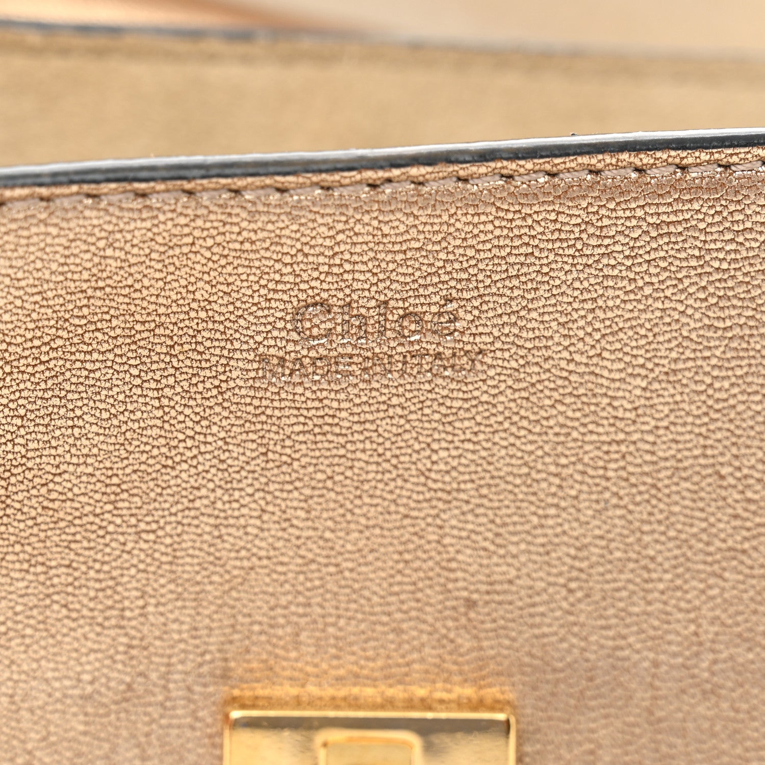 Chloe Metallic Goatskin Mini Drew Shoulder Bag Pale Gold 6 of 12