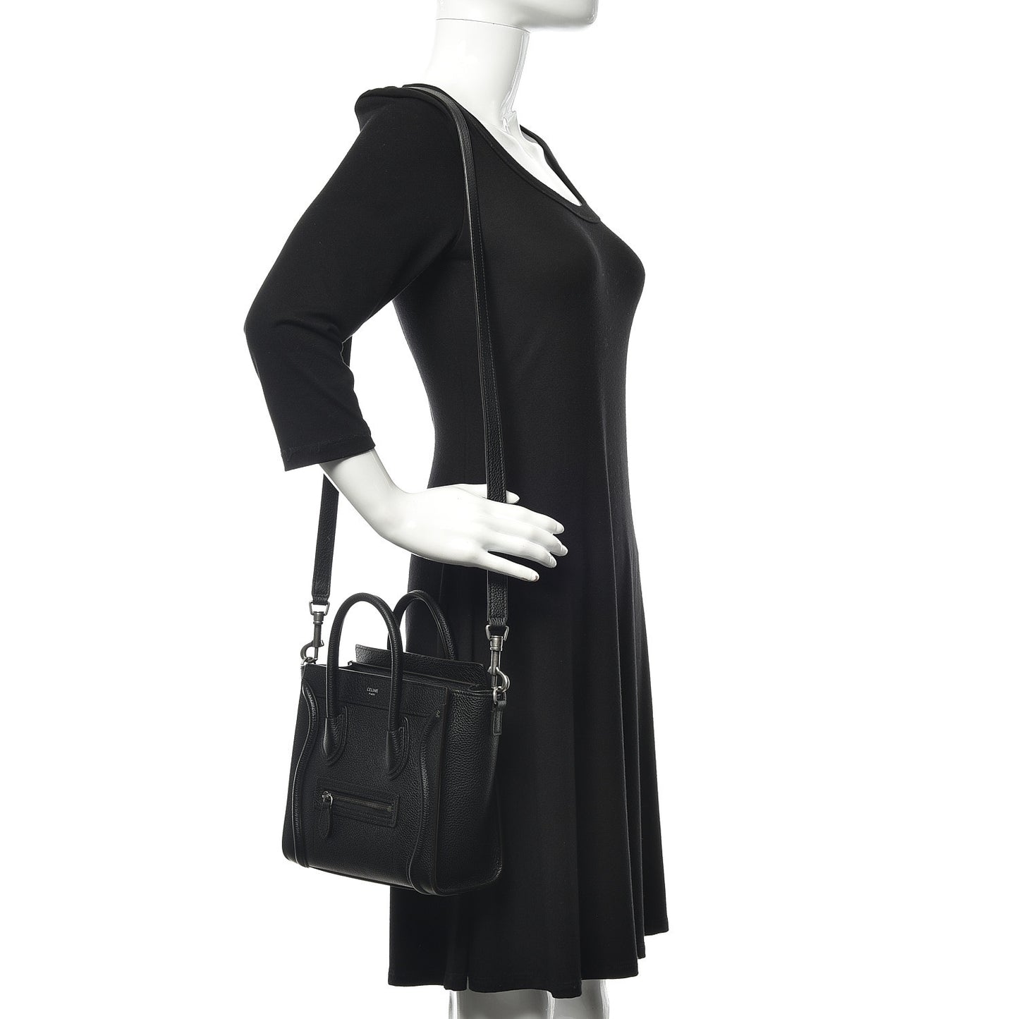 Drummed Calfskin Nano Luggage Black