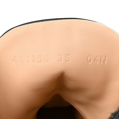 Gucci Calfskin Sylvie Web Lace Up Combat Boots 35 Black 8 of 13