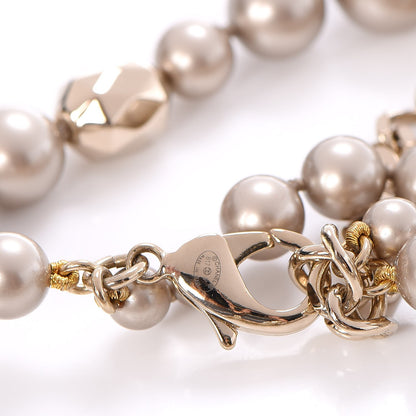 Chanel Resin Pearl CC Short Necklace in Golden Pearly Beige 4 of 5