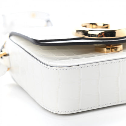 Chloe Calfskin Crocodile Embossed Mini C Double Carry Brilliant White 8 of 12