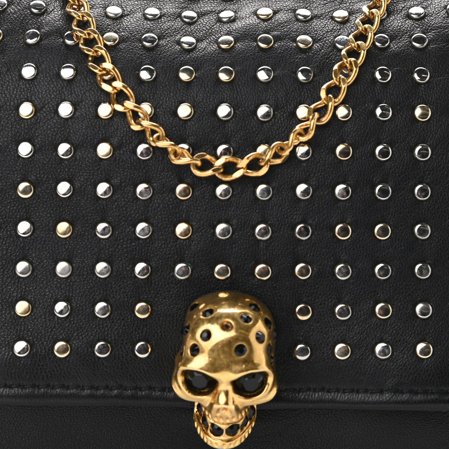 Alexander McQueen Calfskin Studded Skull Bag Black 8 of 11
