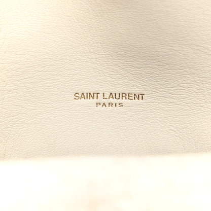 Saint Laurent Boucle Tweed Quilted Small Loulou Puffer Monogram Chain Satchel Crema Soft 6 of 10